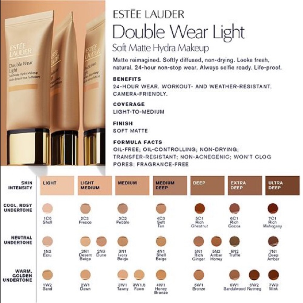Estée Lauder Double Wear Light, Soft Matte Hyrda - Picture 3 of 5